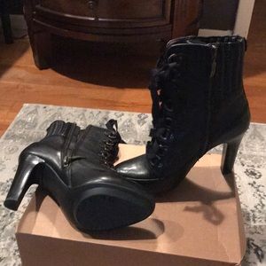 DKNY lace up booties